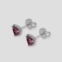 <span>0.96</span>&nbsp;<span class="tooltip-light">Ct.Tw.<span class="tooltiptext">Total Carat Weight</span></span> Purplish Pink Sapphire Earrings, 14K White Gold 3