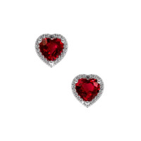 1.07 Ct.Tw. Ruby Earrings, 14K White Gold 1
