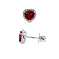 1.07 Ct.Tw. Ruby Earrings, 14K White Gold 2