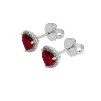 1.07 Ct.Tw. Ruby Earrings, 14K White Gold 3