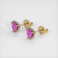 1.50 Ct.Tw. Pink Sapphire Earrings, 14K Yellow Gold 2