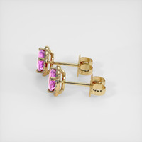 1.50 Ct.Tw. Pink Sapphire Earrings, 14K Yellow Gold 3