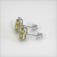 <span>2.08</span> <span class="tooltip-light">Ct.Tw.<span class="tooltiptext">Total Carat Weight</span></span> Greenish Yellow Sapphire Earrings, Platinum 950 3
