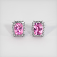 <span>2.94</span> <span class="tooltip-light">Ct.Tw.<span class="tooltiptext">Total Carat Weight</span></span> Pink Sapphire Earrings, Platinum 950 1