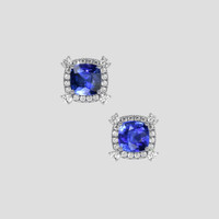 <span>2.71</span> <span class="tooltip-light">Ct.Tw.<span class="tooltiptext">Total Carat Weight</span></span> Blue Sapphire Earrings, Platinum 950 1
