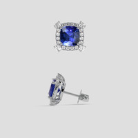 <span>2.71</span> <span class="tooltip-light">Ct.Tw.<span class="tooltiptext">Total Carat Weight</span></span> Blue Sapphire Earrings, Platinum 950 2