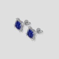 <span>2.71</span> <span class="tooltip-light">Ct.Tw.<span class="tooltiptext">Total Carat Weight</span></span> Blue Sapphire Earrings, Platinum 950 3