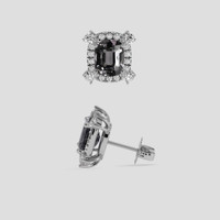 <span>3.89</span> <span class="tooltip-light">Ct.Tw.<span class="tooltiptext">Total Carat Weight</span></span> Grey Spinel Earrings, Platinum 950 2