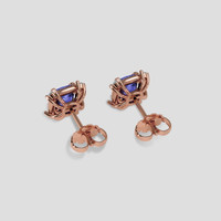 <span>1.26</span>&nbsp;<span class="tooltip-light">Ct.Tw.<span class="tooltiptext">Total Carat Weight</span></span> Violetish Blue Tanzanite Earrings, 14K Rose Gold 4