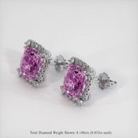 <span>7.48</span> <span class="tooltip-light">Ct.Tw.<span class="tooltiptext">Total Carat Weight</span></span> Pink Spinel Earrings, 14K White Gold 2