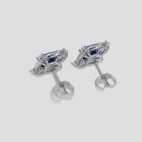 <span>2.19</span> <span class="tooltip-light">Ct.Tw.<span class="tooltiptext">Total Carat Weight</span></span> Blue Sapphire Earrings, 18K White Gold 4