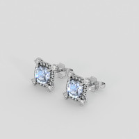 <span>2.04</span>&nbsp;<span class="tooltip-light">Ct.Tw.<span class="tooltiptext">Total Carat Weight</span></span> Blue Sapphire Earrings, 18K White Gold 3