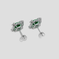 <span>1.45</span> <span class="tooltip-light">Ct.Tw.<span class="tooltiptext">Total Carat Weight</span></span> Emerald Earrings, 18K White Gold 4