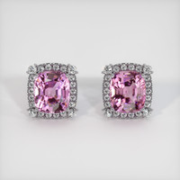 <span>7.48</span>&nbsp;<span class="tooltip-light">Ct.Tw.<span class="tooltiptext">Total Carat Weight</span></span> Pink Spinel Earrings, 18K White Gold 1