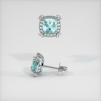 1.28 Ct.Tw. Gemstone Earrings, 18K White Gold 2