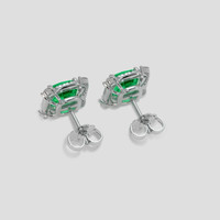 <span>1.90</span>&nbsp;<span class="tooltip-light">Ct.Tw.<span class="tooltiptext">Total Carat Weight</span></span> Emerald Earrings, 18K White Gold 4
