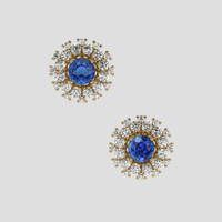 <span>3.60</span> <span class="tooltip-light">Ct.Tw.<span class="tooltiptext">Total Carat Weight</span></span> Blue Sapphire Earrings, 14K Yellow Gold 1