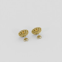 <span>2.92</span>&nbsp;<span class="tooltip-light">Ct.Tw.<span class="tooltiptext">Total Carat Weight</span></span> Orangish Yellow Sapphire Earrings, 18K Yellow Gold 4