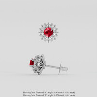 <span>0.53</span> <span class="tooltip-light">Ct.Tw.<span class="tooltiptext">Total Carat Weight</span></span> Ruby Earrings, Platinum 950 2