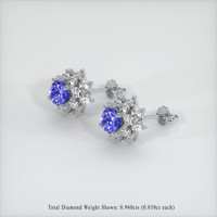 <span>0.76</span> <span class="tooltip-light">Ct.Tw.<span class="tooltiptext">Total Carat Weight</span></span> Violet Tanzanite Earrings, Platinum 950 2