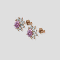 <span>3.15</span> <span class="tooltip-light">Ct.Tw.<span class="tooltiptext">Total Carat Weight</span></span> Purple Sapphire Earrings, 14K Rose Gold 3