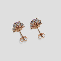 <span>3.15</span> <span class="tooltip-light">Ct.Tw.<span class="tooltiptext">Total Carat Weight</span></span> Purple Sapphire Earrings, 14K Rose Gold 4