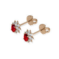 0.50 Ct.Tw. Ruby Earrings, 14K Rose Gold 3