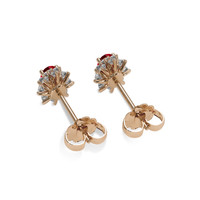 0.50 Ct.Tw. Ruby Earrings, 14K Rose Gold 4