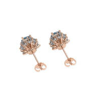 0.69 Ct.Tw. Greenish Blue Sapphire Earrings, 14K Rose Gold 4