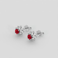 <span>0.53</span>&nbsp;<span class="tooltip-light">Ct.Tw.<span class="tooltiptext">Total Carat Weight</span></span> Ruby Earrings, 14K White Gold 3