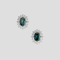 <span>1.18</span> <span class="tooltip-light">Ct.Tw.<span class="tooltiptext">Total Carat Weight</span></span> Alexandrite Earrings, 18K White Gold 1