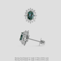 <span>1.18</span> <span class="tooltip-light">Ct.Tw.<span class="tooltiptext">Total Carat Weight</span></span> Alexandrite Earrings, 18K White Gold 2