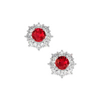 1.43 Ct.Tw. Ruby Earrings, 18K White Gold 1