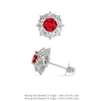 1.43 Ct.Tw. Ruby Earrings, 18K White Gold 2