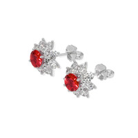 1.43 Ct.Tw. Ruby Earrings, 18K White Gold 3