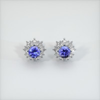 <span>0.76</span>&nbsp;<span class="tooltip-light">Ct.Tw.<span class="tooltiptext">Total Carat Weight</span></span> Violet Tanzanite Earrings, 18K White Gold 1