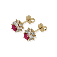 0.50 Ct.Tw. Ruby Earrings, 14K Yellow Gold 3