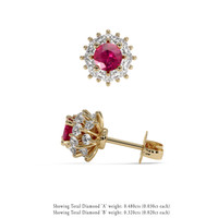 0.50 Ct.Tw. Ruby Earrings, 18K Yellow Gold 2