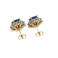 5.84 Ct.Tw. Blue Sapphire Earrings, 18K Yellow Gold 4