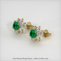 <span>0.62</span>&nbsp;<span class="tooltip-light">Ct.Tw.<span class="tooltiptext">Total Carat Weight</span></span> Emerald Earrings, 18K Yellow Gold 2