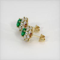 <span>0.62</span>&nbsp;<span class="tooltip-light">Ct.Tw.<span class="tooltiptext">Total Carat Weight</span></span> Emerald Earrings, 18K Yellow Gold 3