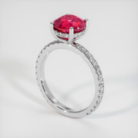 2.99 Ct. Ruby Ring, Platinum 950 2