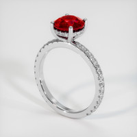 2.13 Ct. Ruby Ring, Platinum 950 2