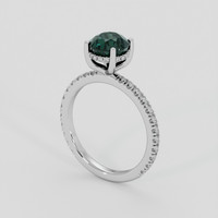 2.05 Ct. Bluish Green Sapphire Ring, Platinum 950 2
