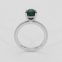 2.05 Ct. Bluish Green Sapphire Ring, Platinum 950 3