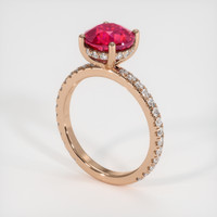 2.99 Ct. Ruby Ring, 14K Rose Gold 2