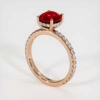 2.13 Ct. Ruby Ring, 14K Rose Gold 2