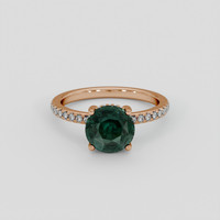 3.20 Ct. Bluish Green Sapphire Ring, 14K Rose Gold 1
