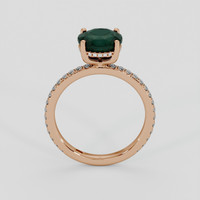 3.20 Ct. Bluish Green Sapphire Ring, 14K Rose Gold 3