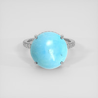 8.85 Ct. Blue Turquoise Ring, 14K White Gold 1